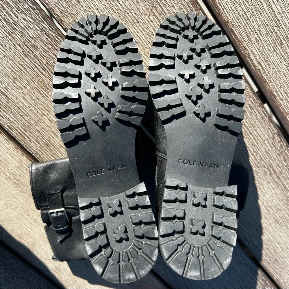 Cole Haan Hemlock W00198 Black Leather Buckle Boot Size 7.5 - Picture 15 of 15